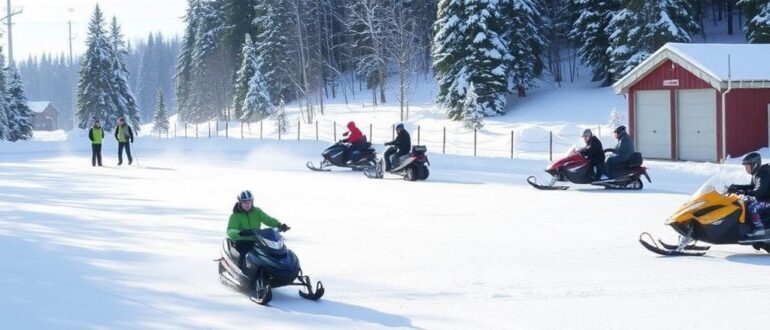 Зимние развлечения: лыжи, снегоходы, каток — тройной драйв под покровом снега