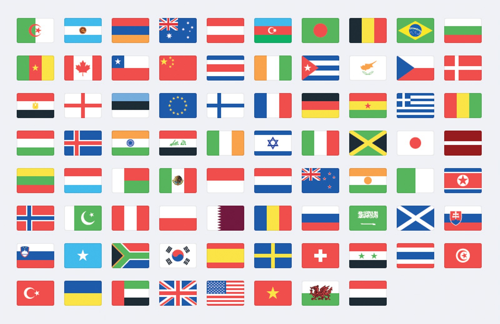 Значки с флагами стран мира