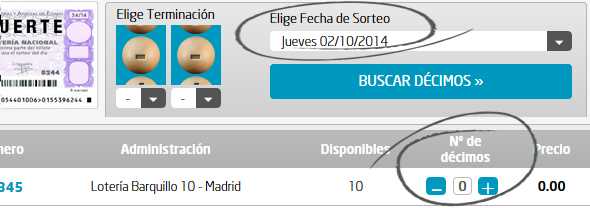 Jugar bonoloto online con lotería barquillo 10. administración de lotería online y física.