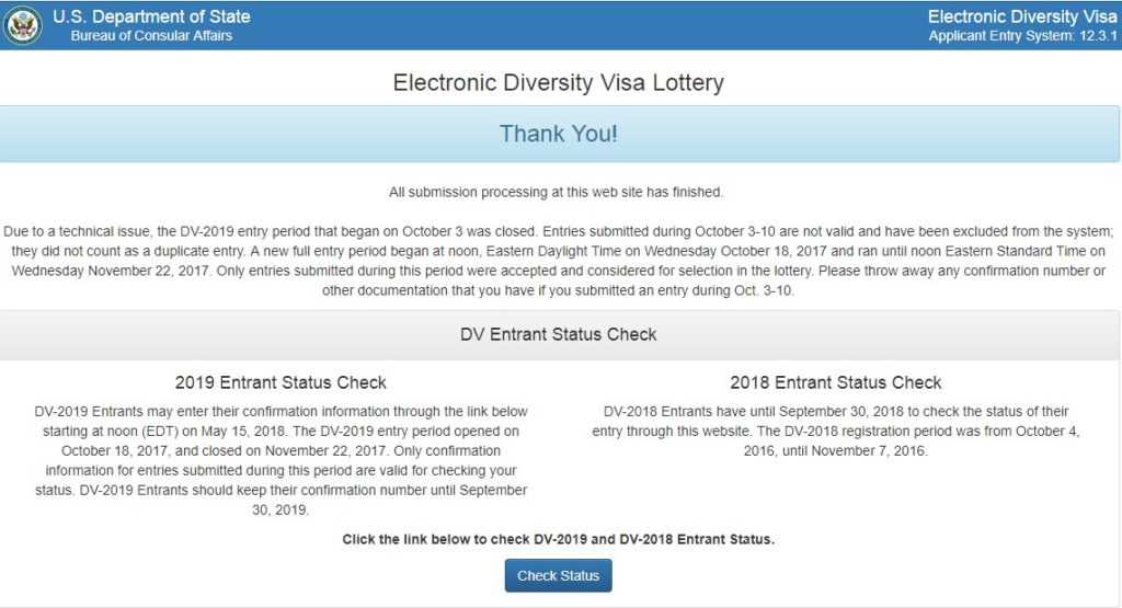 Официальный сайт визовой лотереи сша